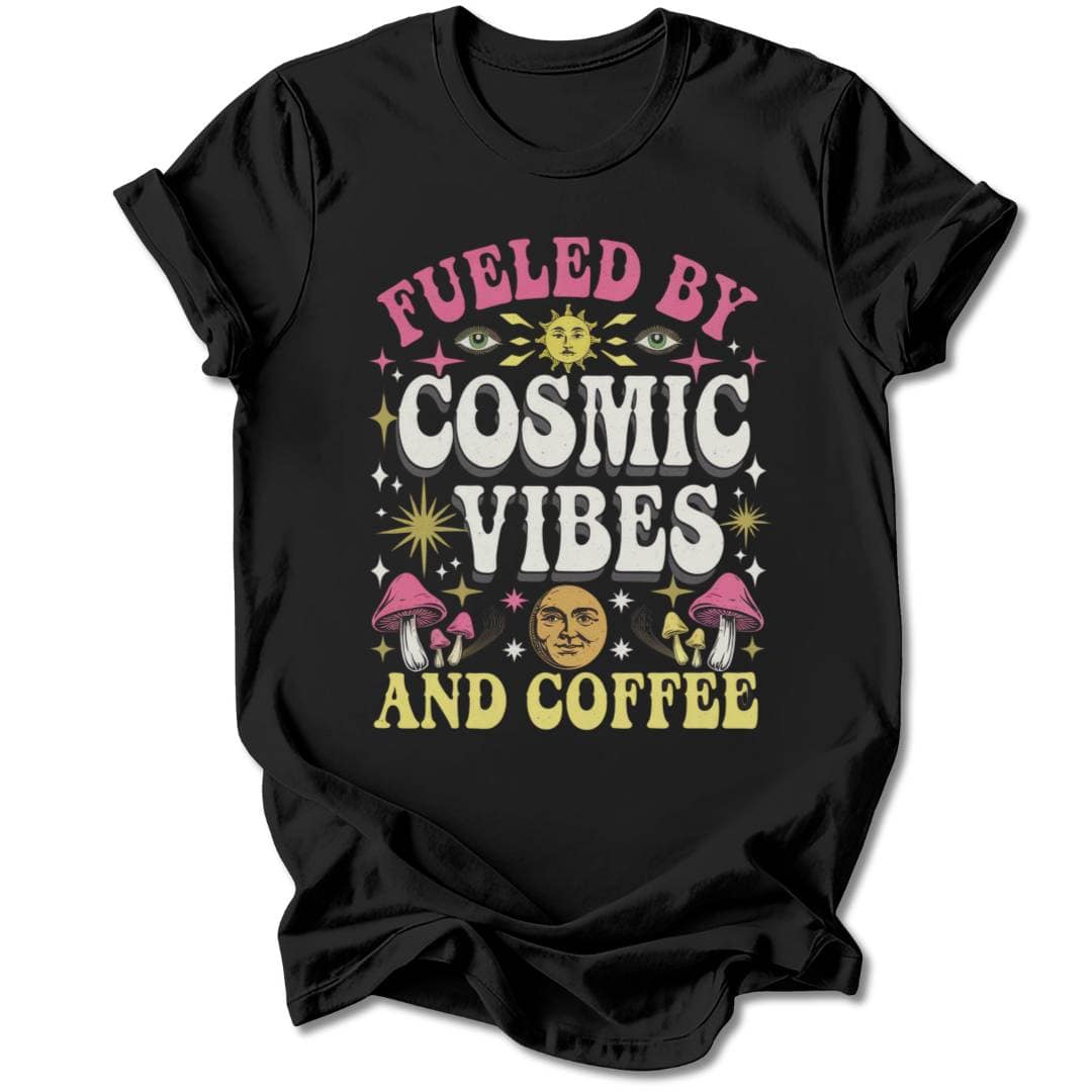 T-Shirt Black / S COSMIC VIBES AND COFFEE T-SHIRT