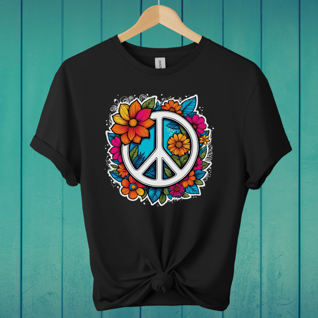 T-Shirt Black / S Floral Peace T-Shirt