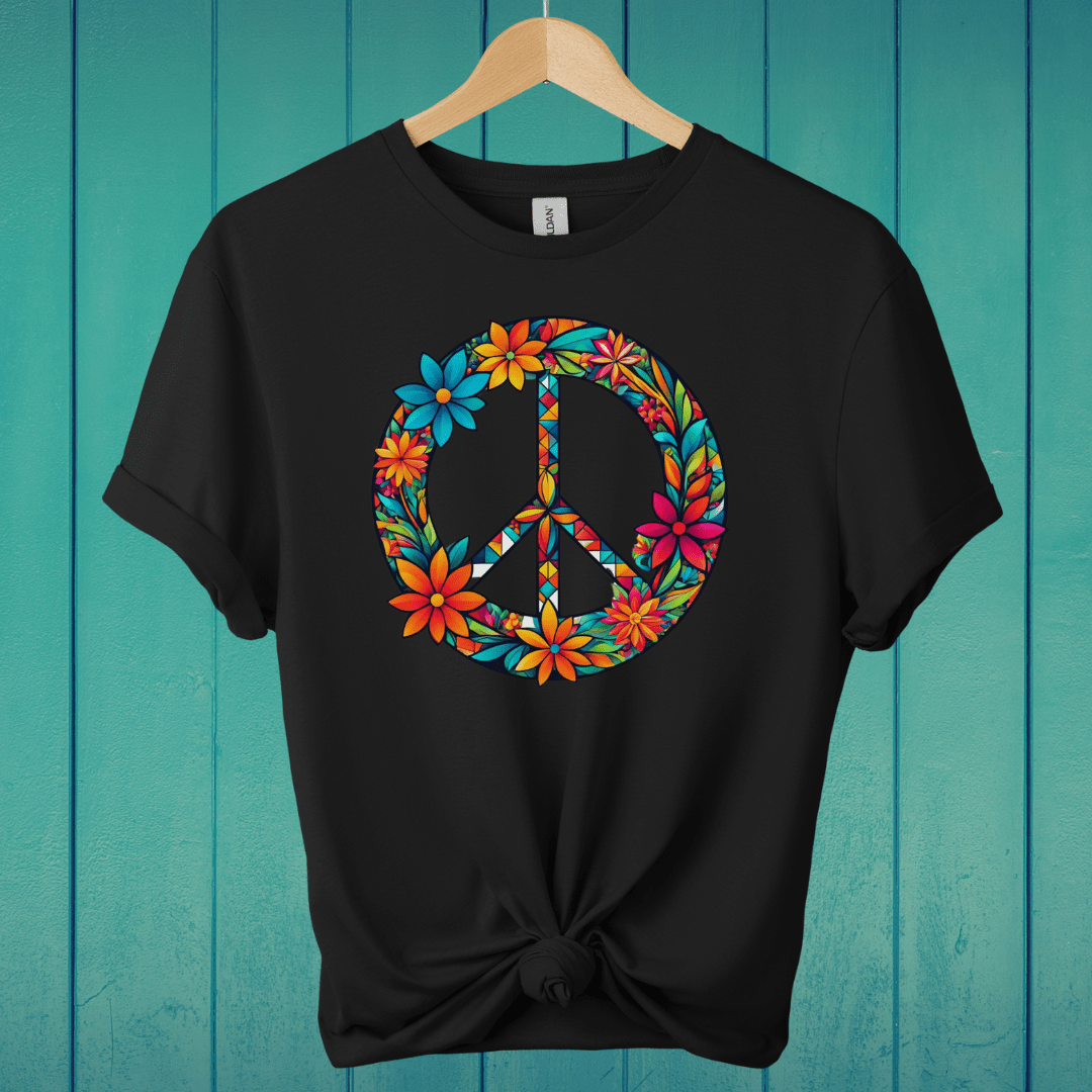 T-Shirt Black / S Geometric Peace Symbol T-Shirt