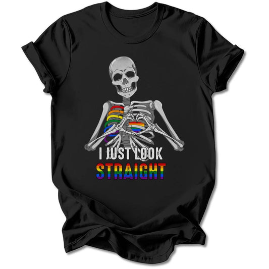 T-Shirt Black / S I JUST LOOK STRAIGHT T-SHIRT