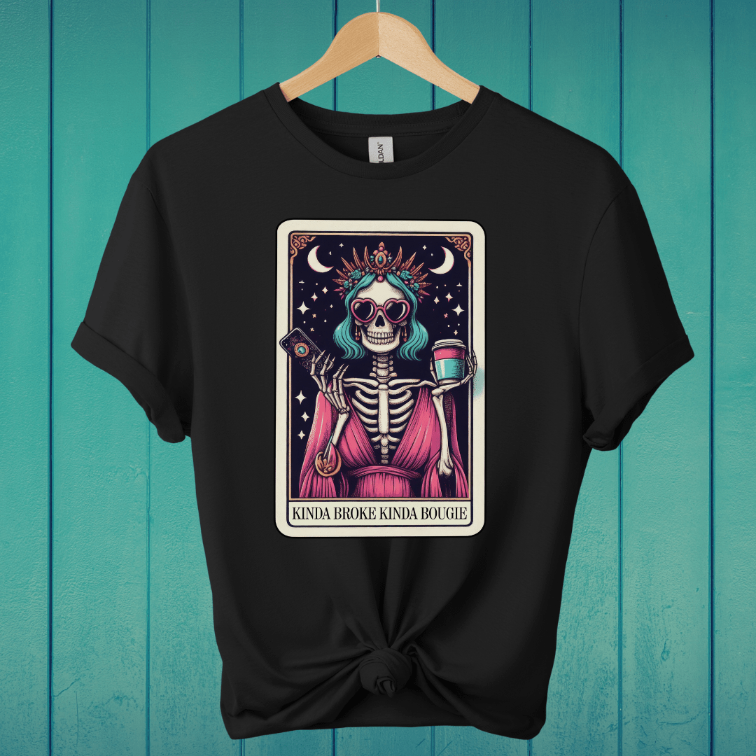 T-Shirt Black / S Kinda Broke, Kinda Bougie Tarot T-Shirt