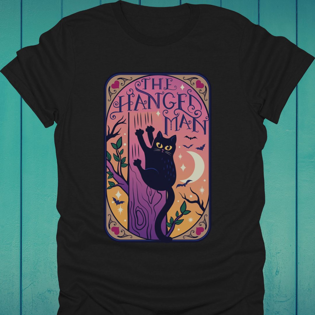 T-Shirt Black / S The Hanged Man Cat Tarot T-Shirt