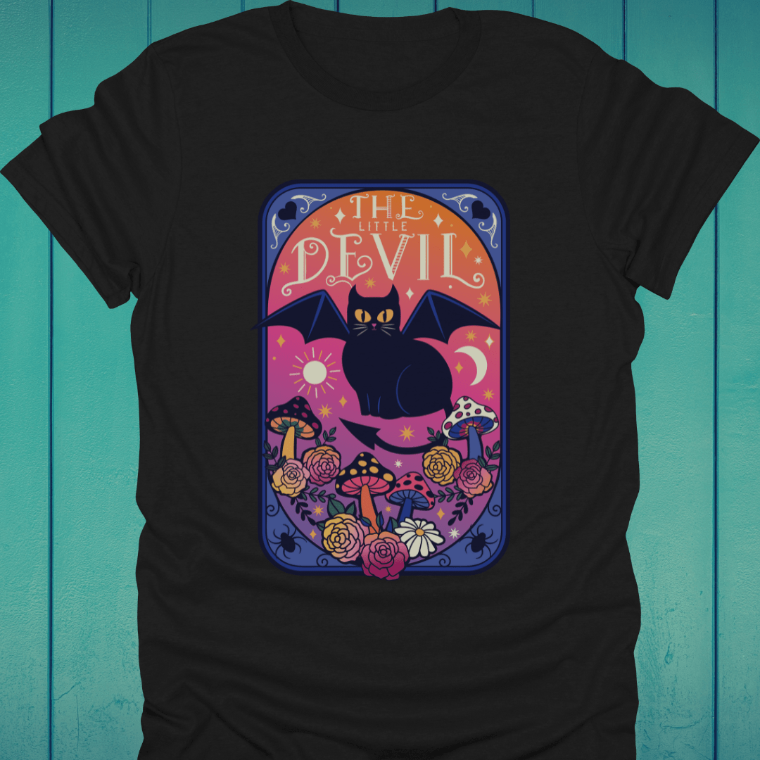 T-Shirt Black / S The Little Devil Cat Tarot T-Shirt