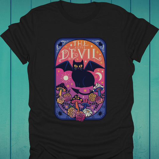 T-Shirt Black / S The Little Devil Cat Tarot T-Shirt