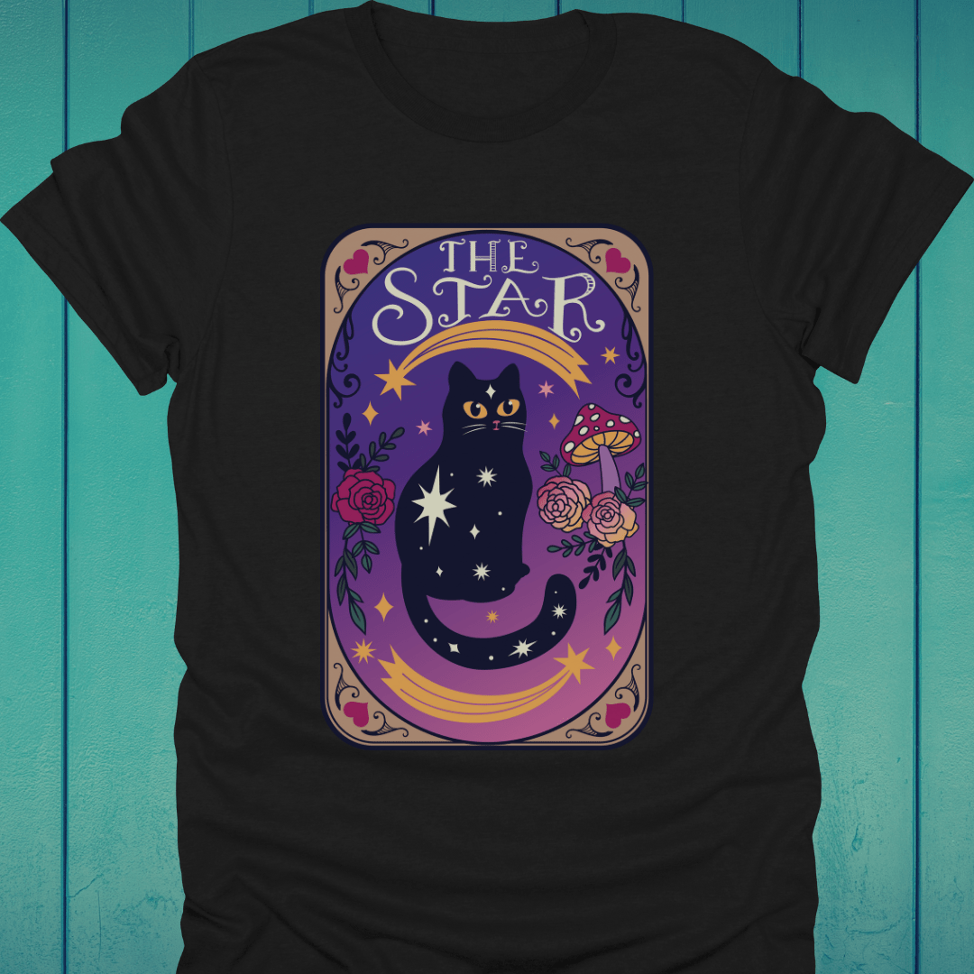 T-Shirt Black / S The Star Cat Tarot T-Shirt