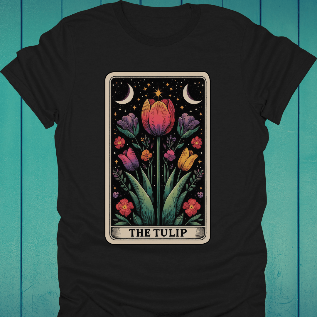 T-Shirt Black / S The Tulip Flower Tarot T-Shirt