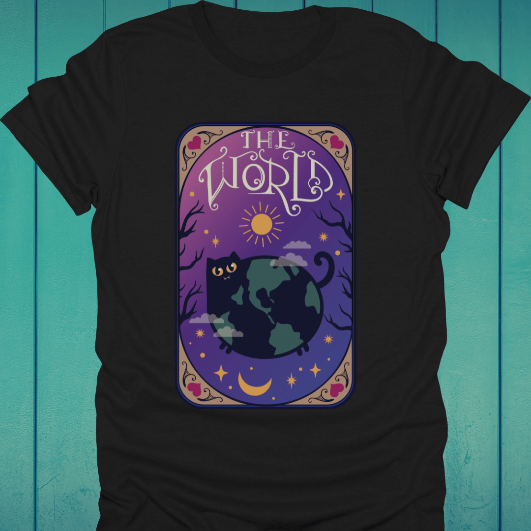 T-Shirt Black / S The World Cat Tarot T-Shirt
