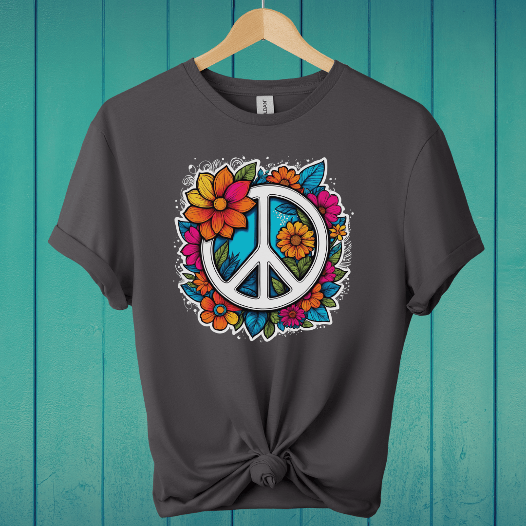 T-Shirt Charcoal / S Floral Peace T-Shirt