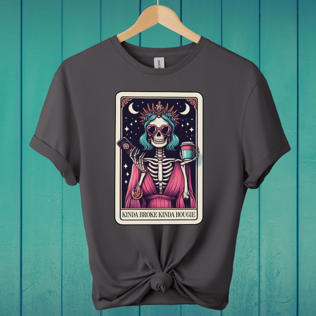 T-Shirt Charcoal / S Kinda Broke, Kinda Bougie Tarot T-Shirt