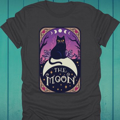 T-Shirt Charcoal / S The Moon Cat Tarot T-Shirt