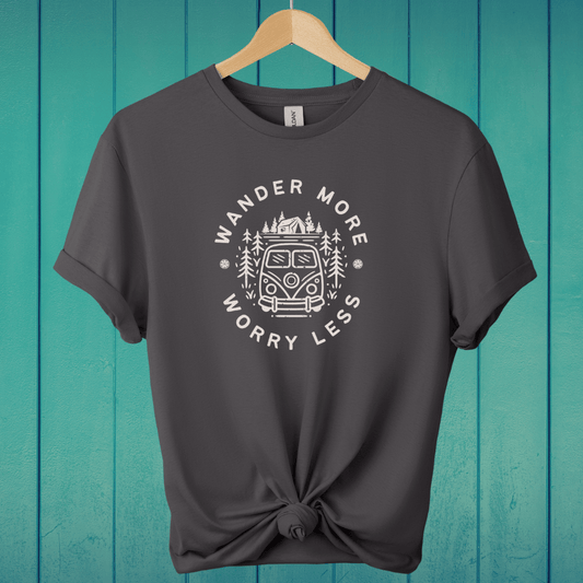 T-Shirt Charcoal / S Wander More, Worry Less T-Shirt