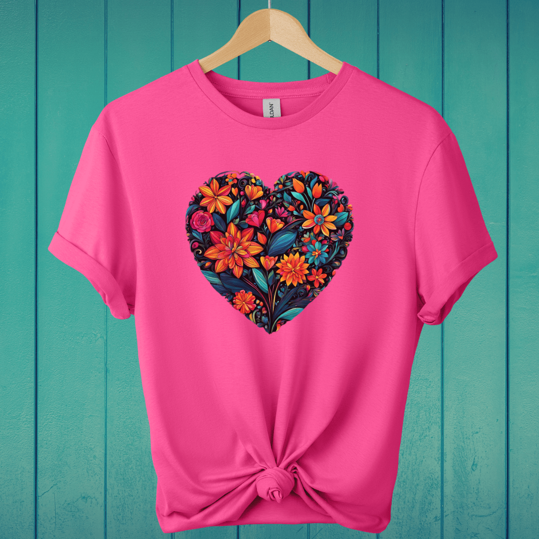 T-Shirt Heliconia / S Floral Heart T-Shirt