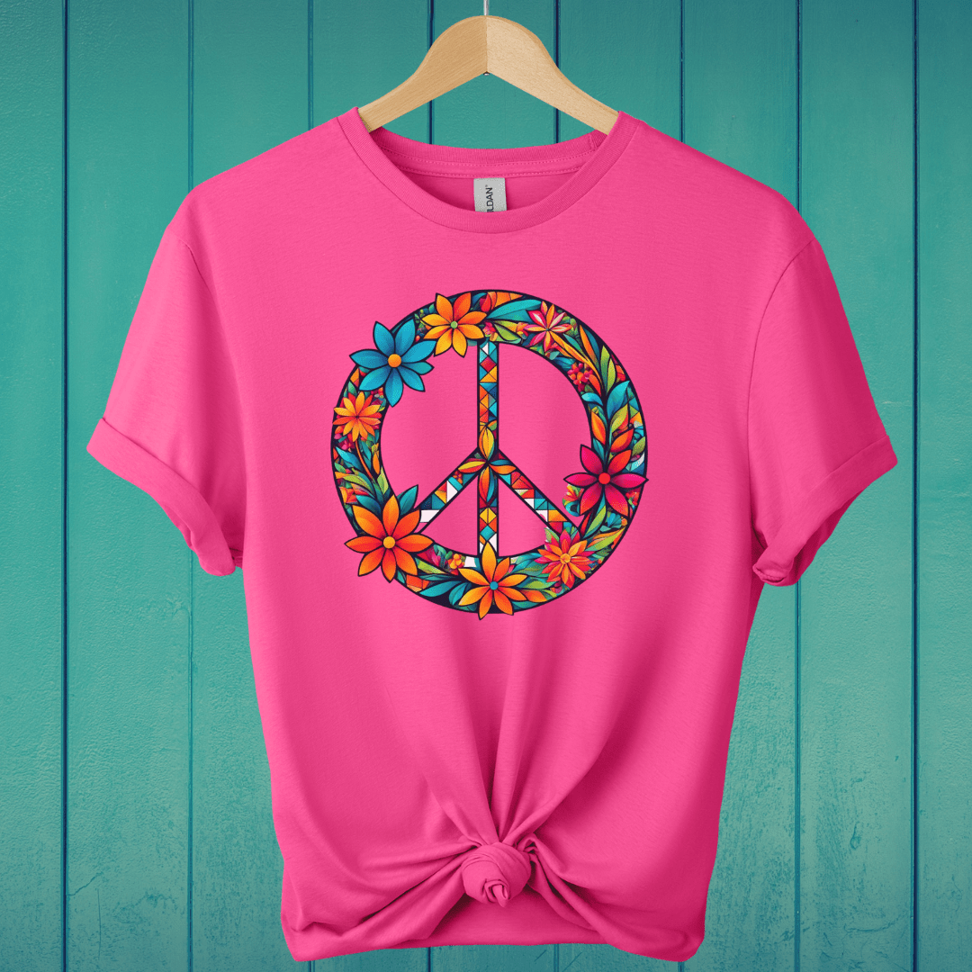 T-Shirt Heliconia / S Geometric Peace Symbol T-Shirt