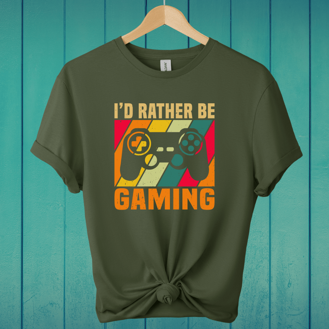 T-Shirt Military Green / L I'd Rather Be Gaming T-Shirt