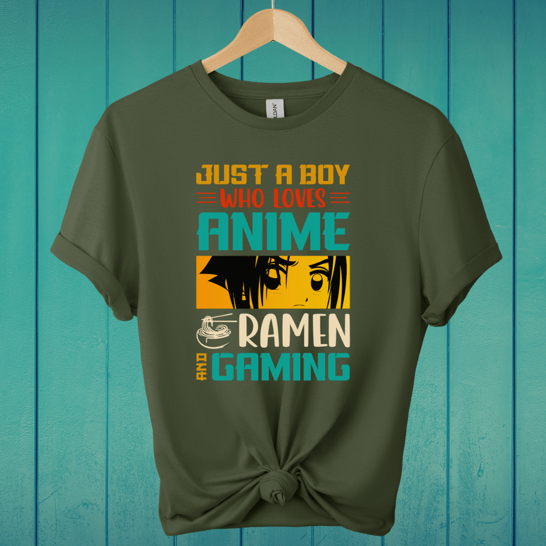 T-Shirt Military Green / L Just A Boy Who Loves T-Shirt