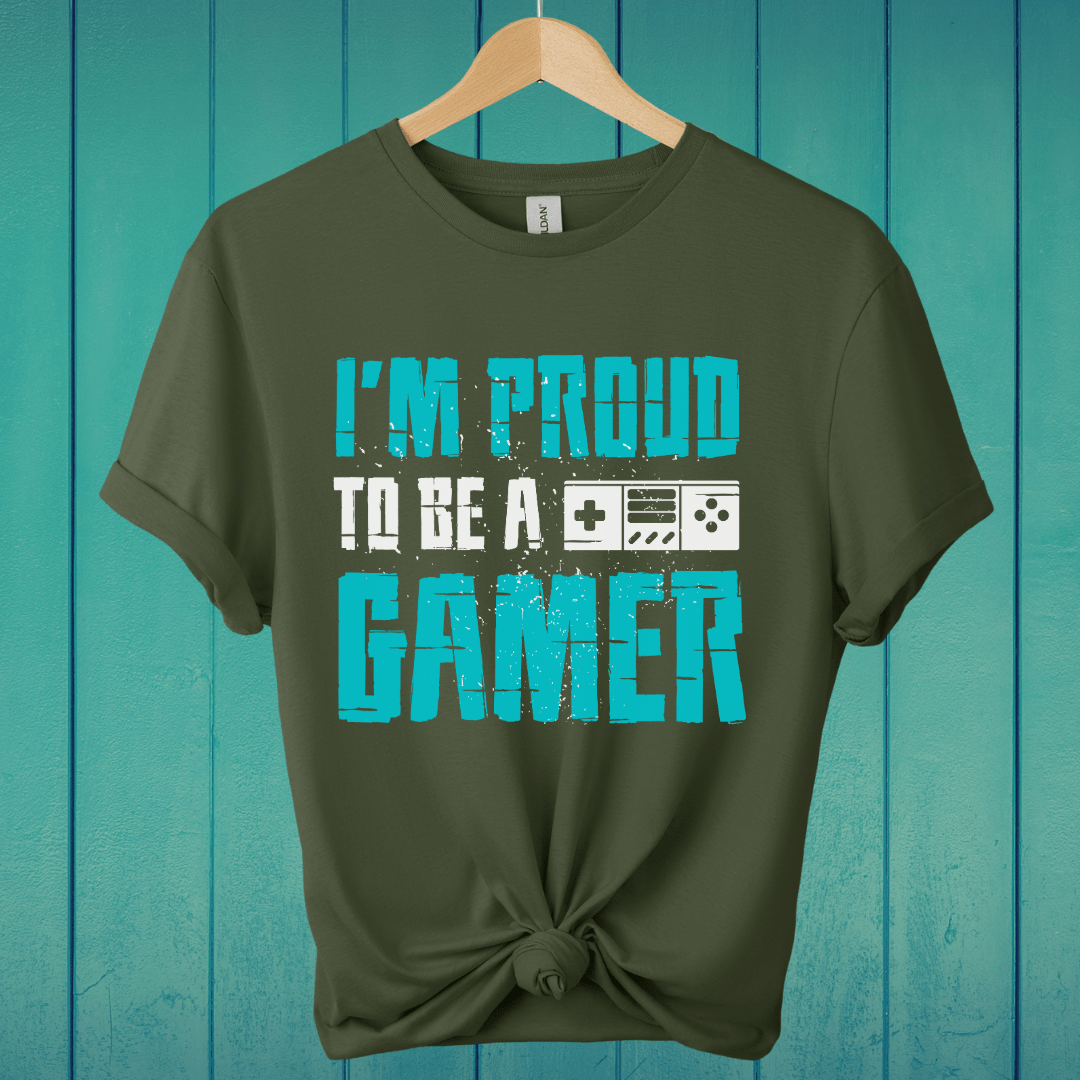 T-Shirt Military Green / L Proud To Be A Gamer T-Shirt