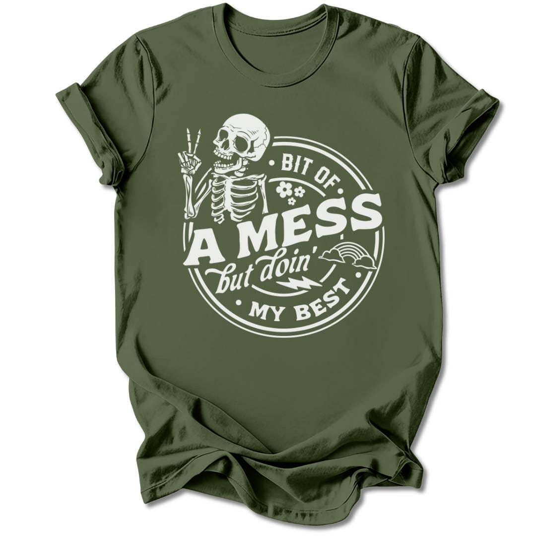 T-Shirt Military Green / S BIT OF A MESS T-SHIRT