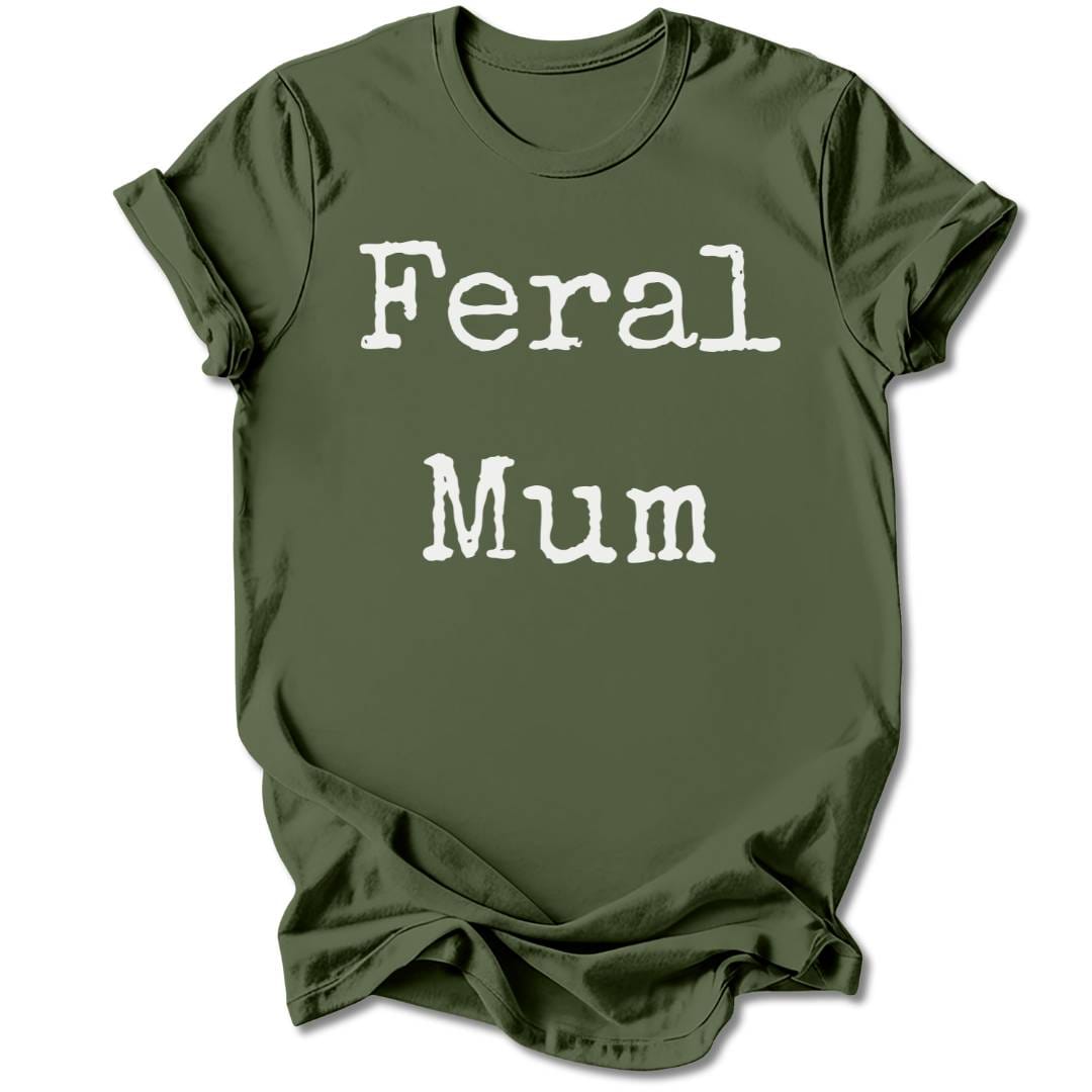 T-Shirt Military Green / S FERAL MUM T-SHIRT