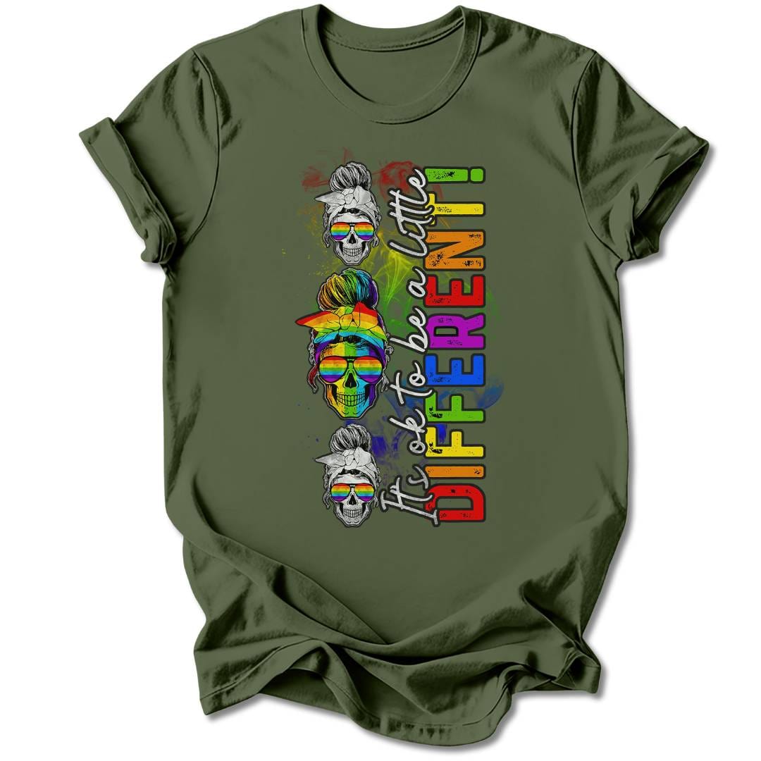 T-Shirt Military Green / S IT'S OK TO BE DIFFERENT T-SHIRT