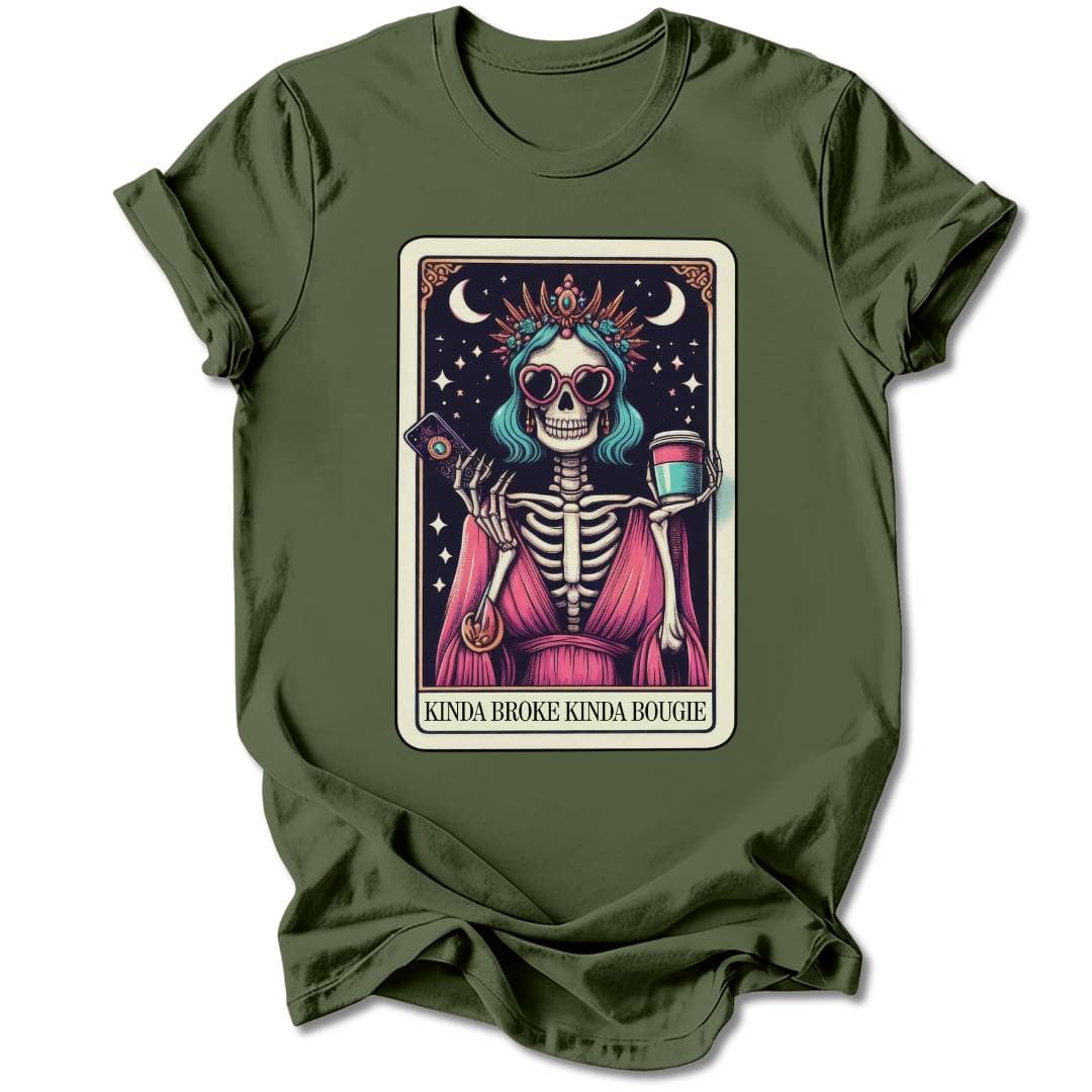T-Shirt Military Green / S KINDA BROKE, KINDA BOUGIE T-SHIRT