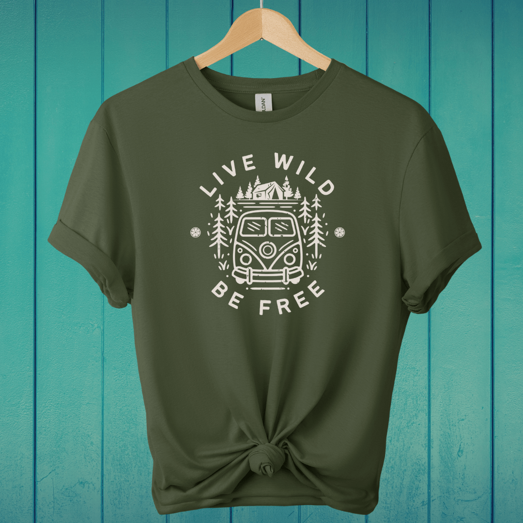 T-Shirt Military Green / S Live Wild Be Free T-Shirt