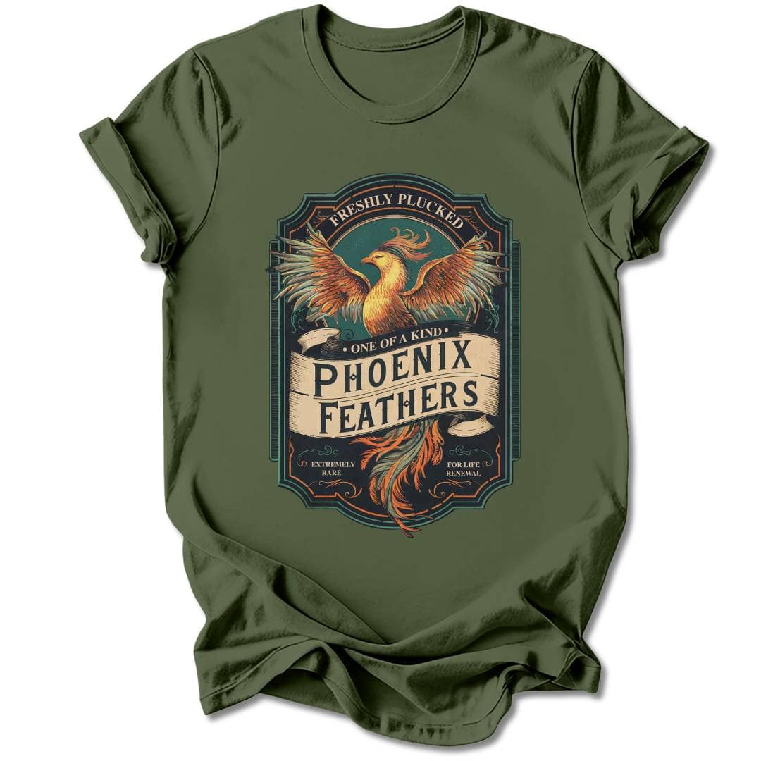 T-Shirt Military Green / S PHEONIX FEATHERS T-SHIRT
