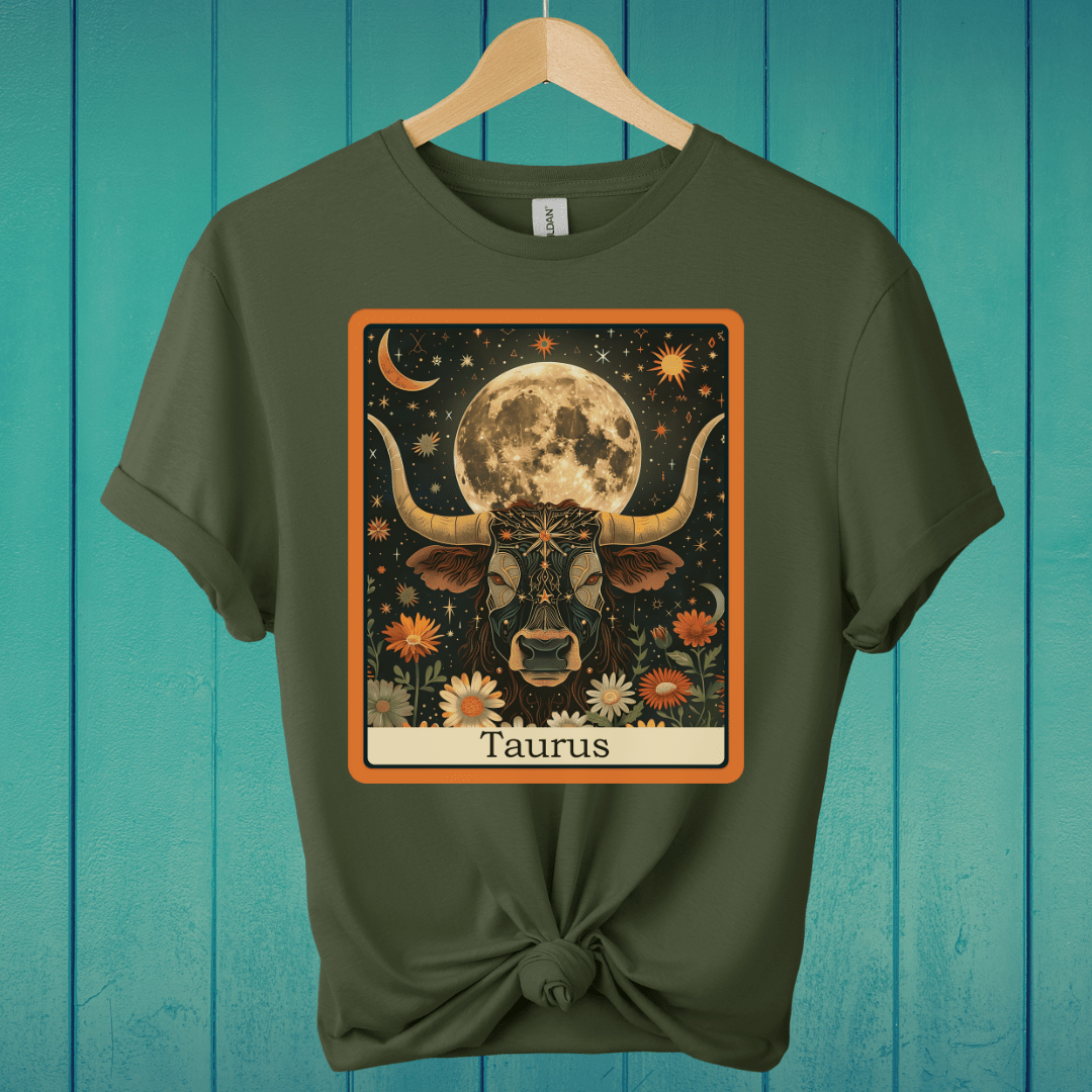 T-Shirt Military Green / S Taurus Tarot T-Shirt