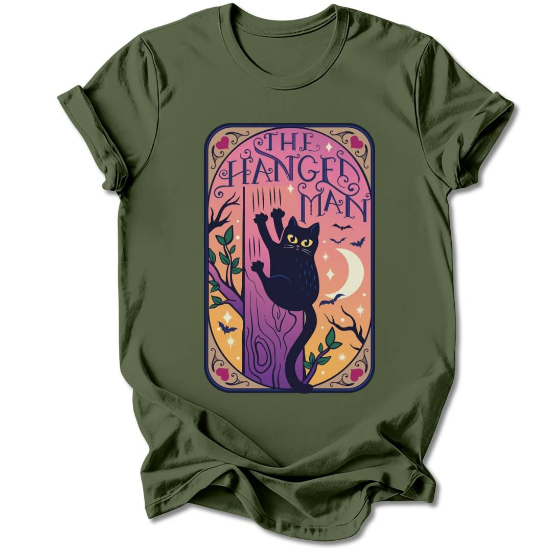 T-Shirt Military Green / S THE HANGED MAN CAT T-SHIRT