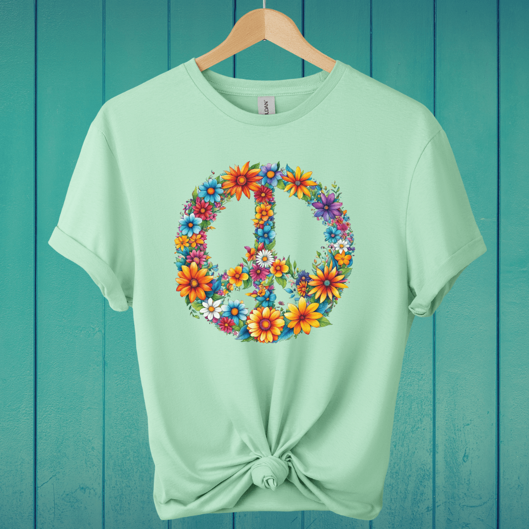 T-Shirt Mint Green / S Blooming Peace T-Shirt