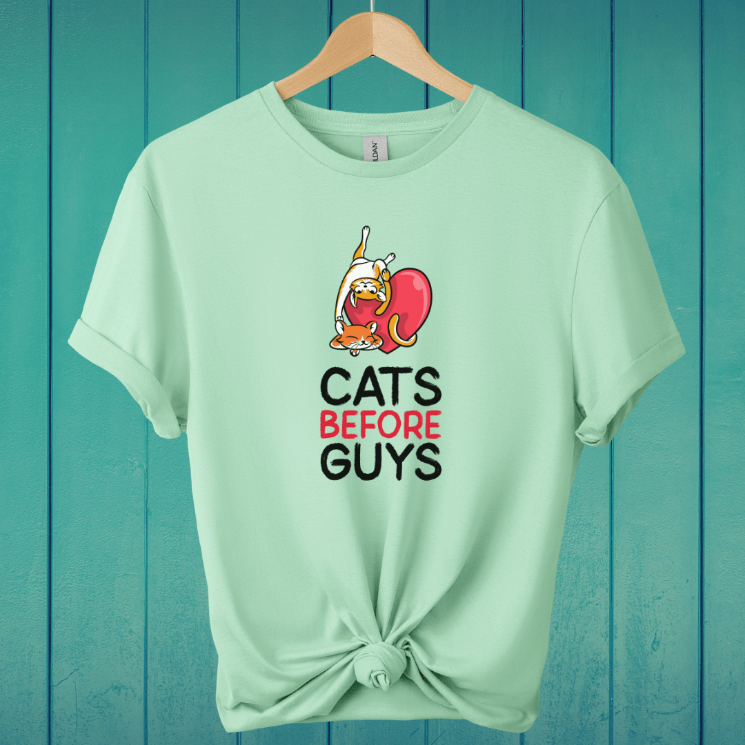 T-Shirt Mint Green / S Cats Before Guys T-Shirt