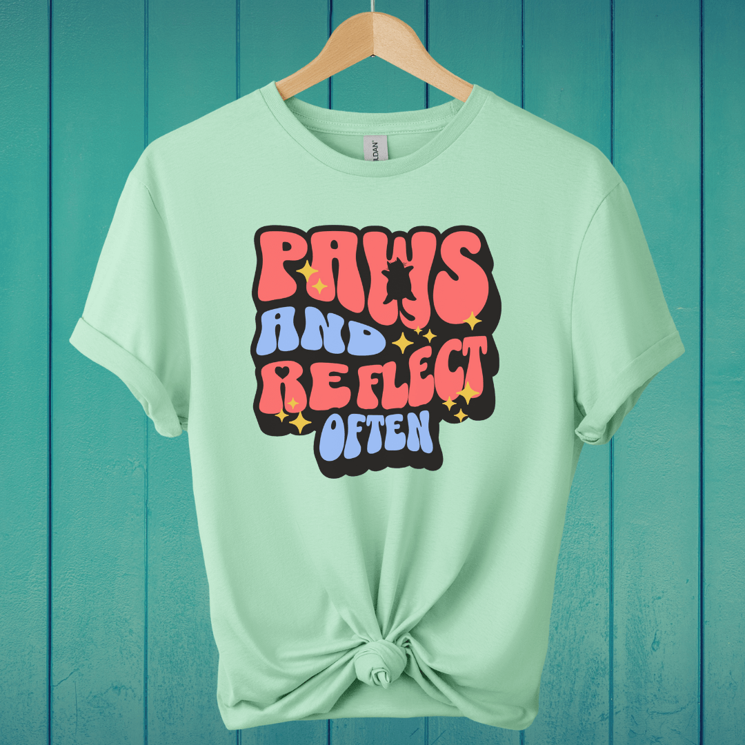 T-Shirt Mint Green / S Paws and Reflect Often T-Shirt