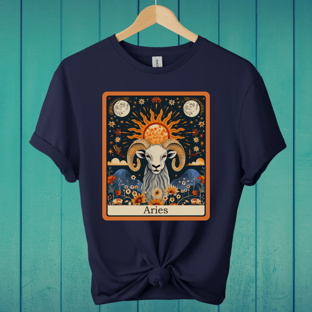 T-Shirt Navy / S Aries Tarot T-Shirt