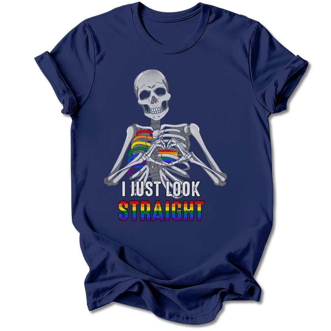 T-Shirt Navy / S I JUST LOOK STRAIGHT T-SHIRT