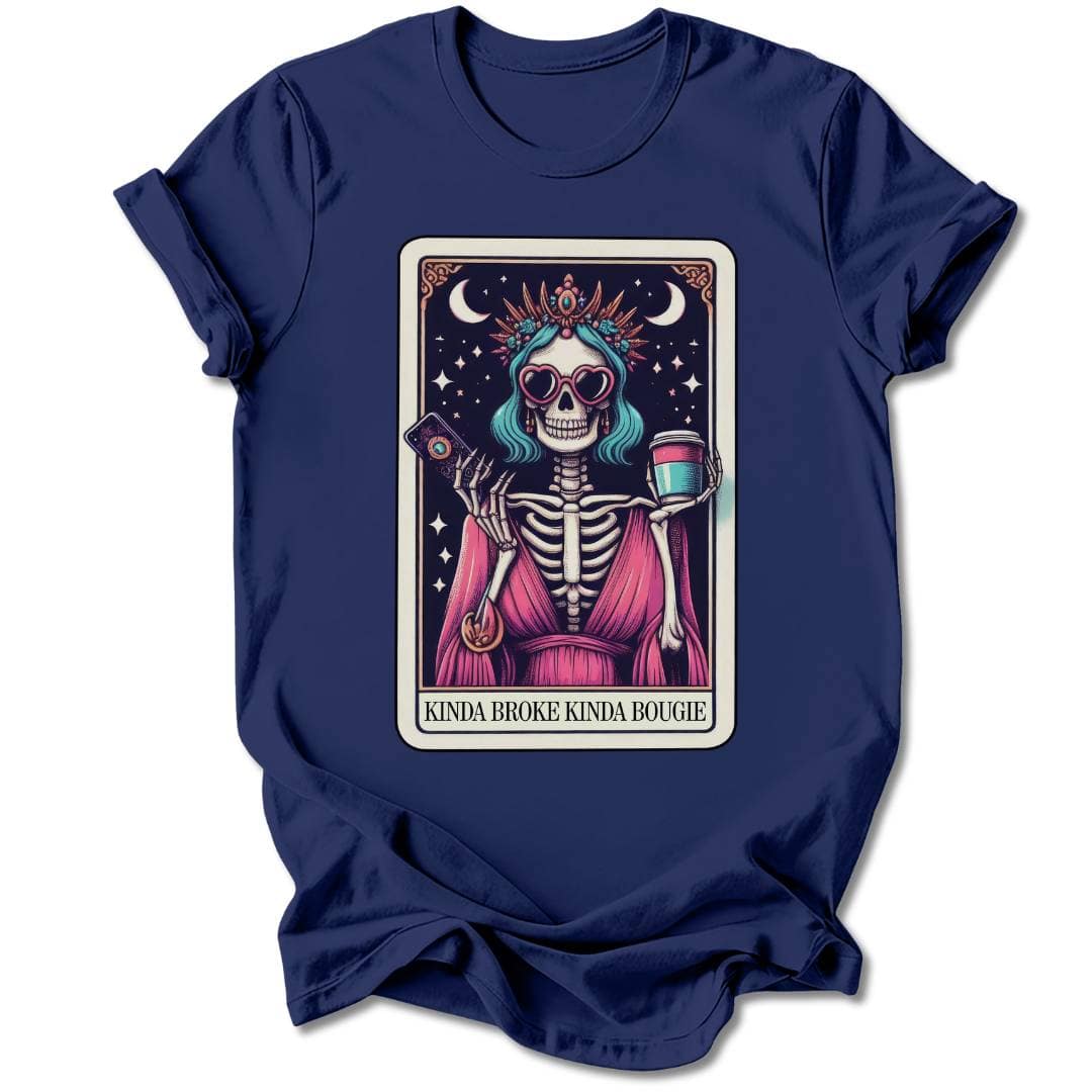 T-Shirt Navy / S KINDA BROKE, KINDA BOUGIE T-SHIRT
