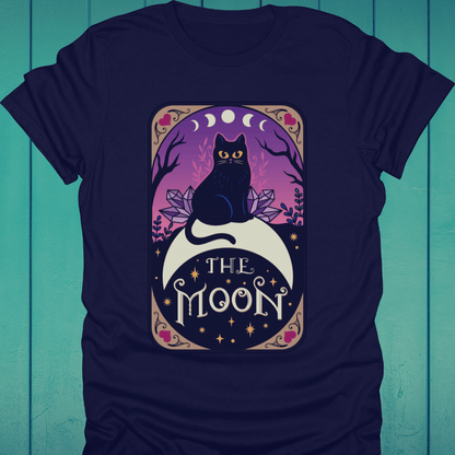 T-Shirt Navy / S The Moon Cat Tarot T-Shirt