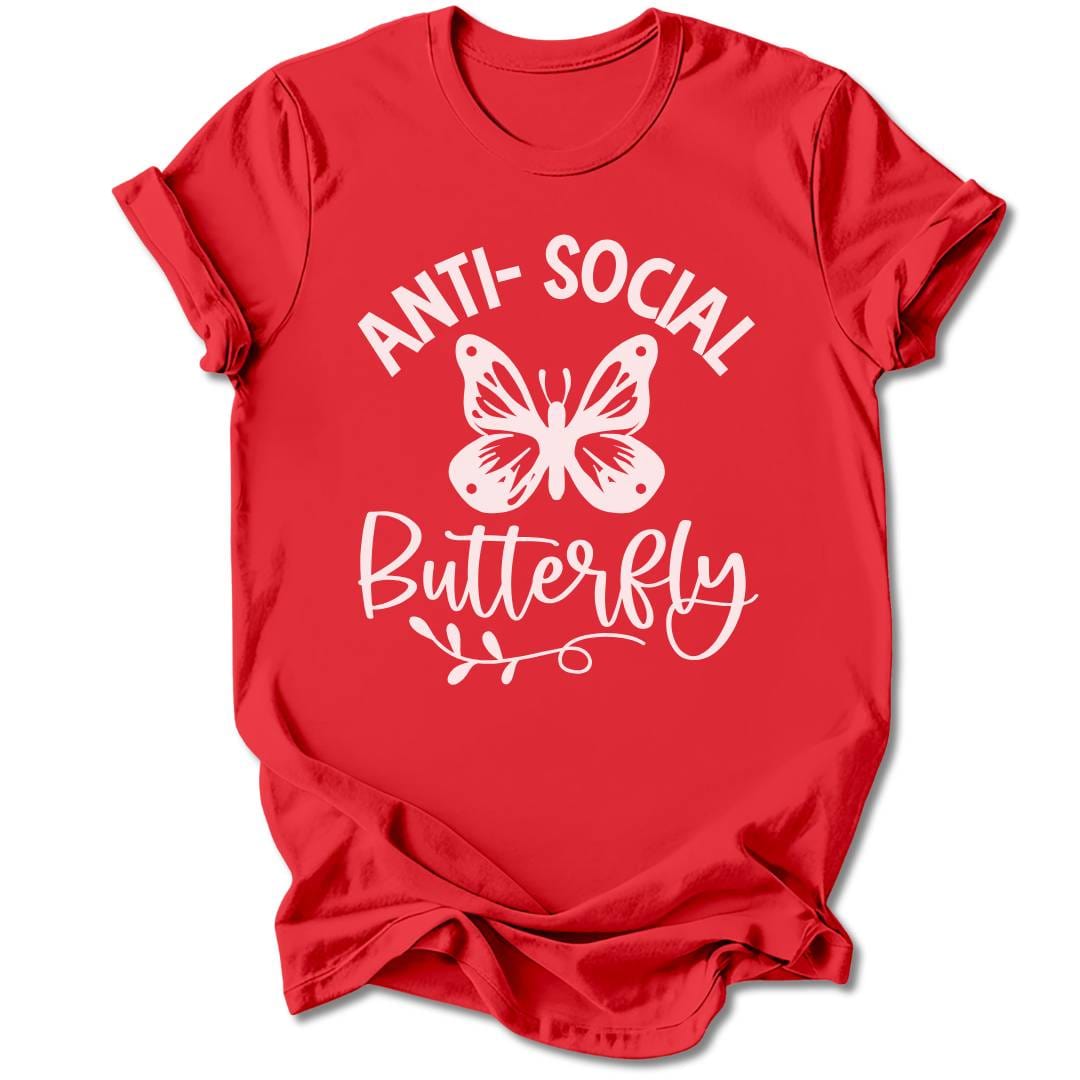 T-Shirt Red / M Anti-Social Butterfly T-Shirt
