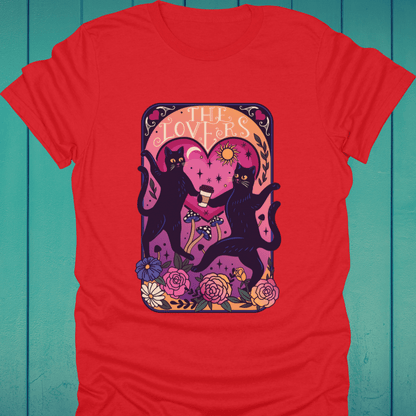 T-Shirt Red / M The Lovers Cat Tarot T-Shirt
