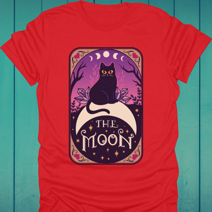 T-Shirt Red / M The Moon Cat Tarot T-Shirt