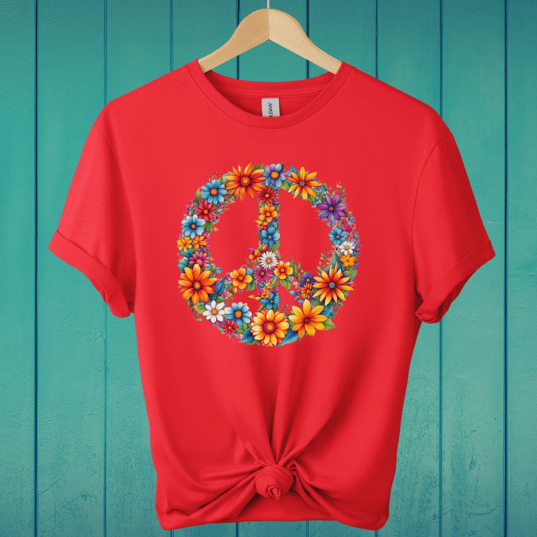 T-Shirt Red / S Blooming Peace T-Shirt