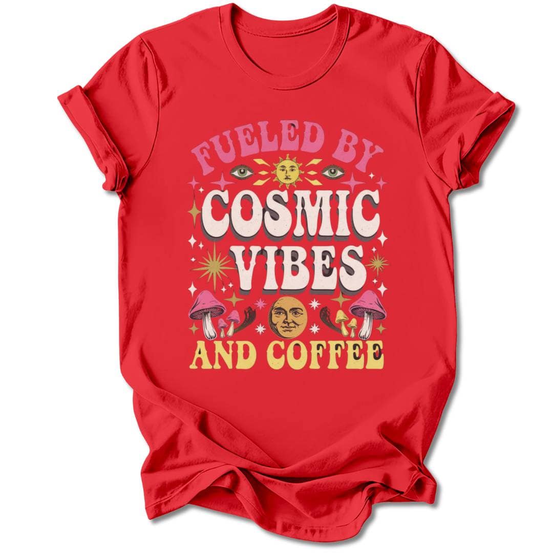T-Shirt Red / S COSMIC VIBES AND COFFEE T-SHIRT