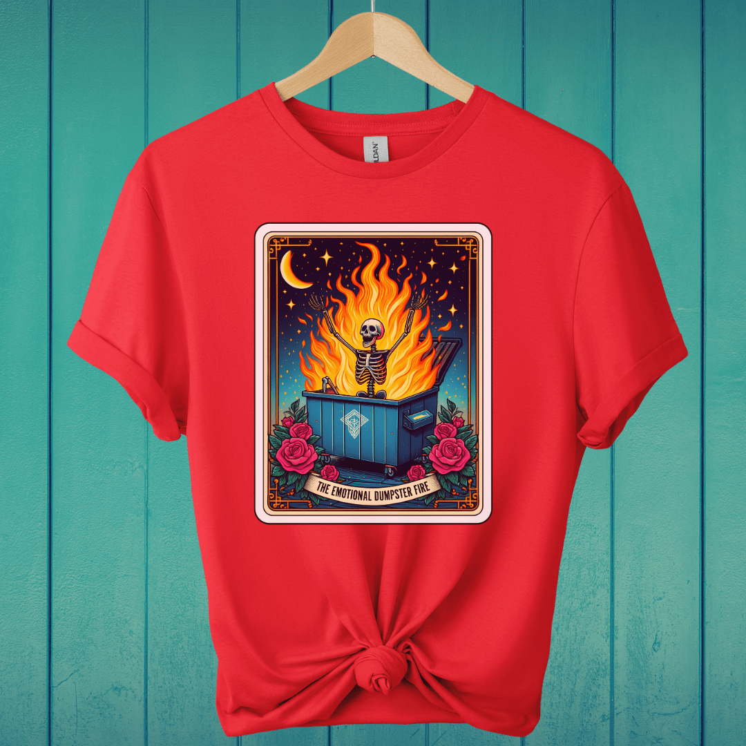 T-Shirt Red / S Emotional Dumpster Fire Tarot T-Shirt