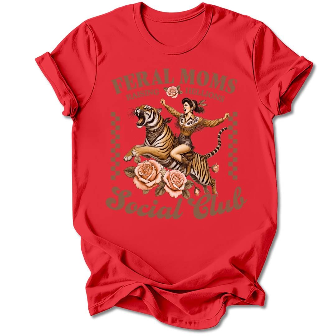 T-Shirt Red / S Feral Moms Social Club T-Shirt