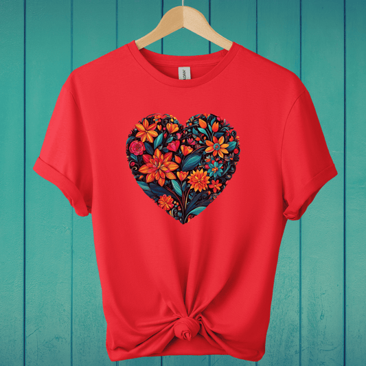 T-Shirt Red / S Floral Heart T-Shirt