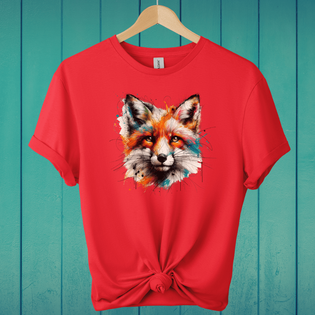 T-Shirt Red / S Paint Splash Fox T-Shirt