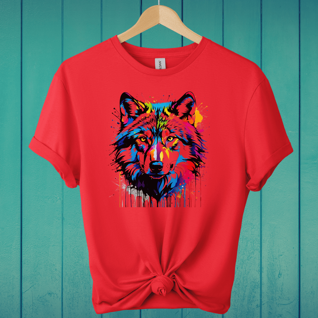 T-Shirt Red / S Pop Art Wolf T-Shirt