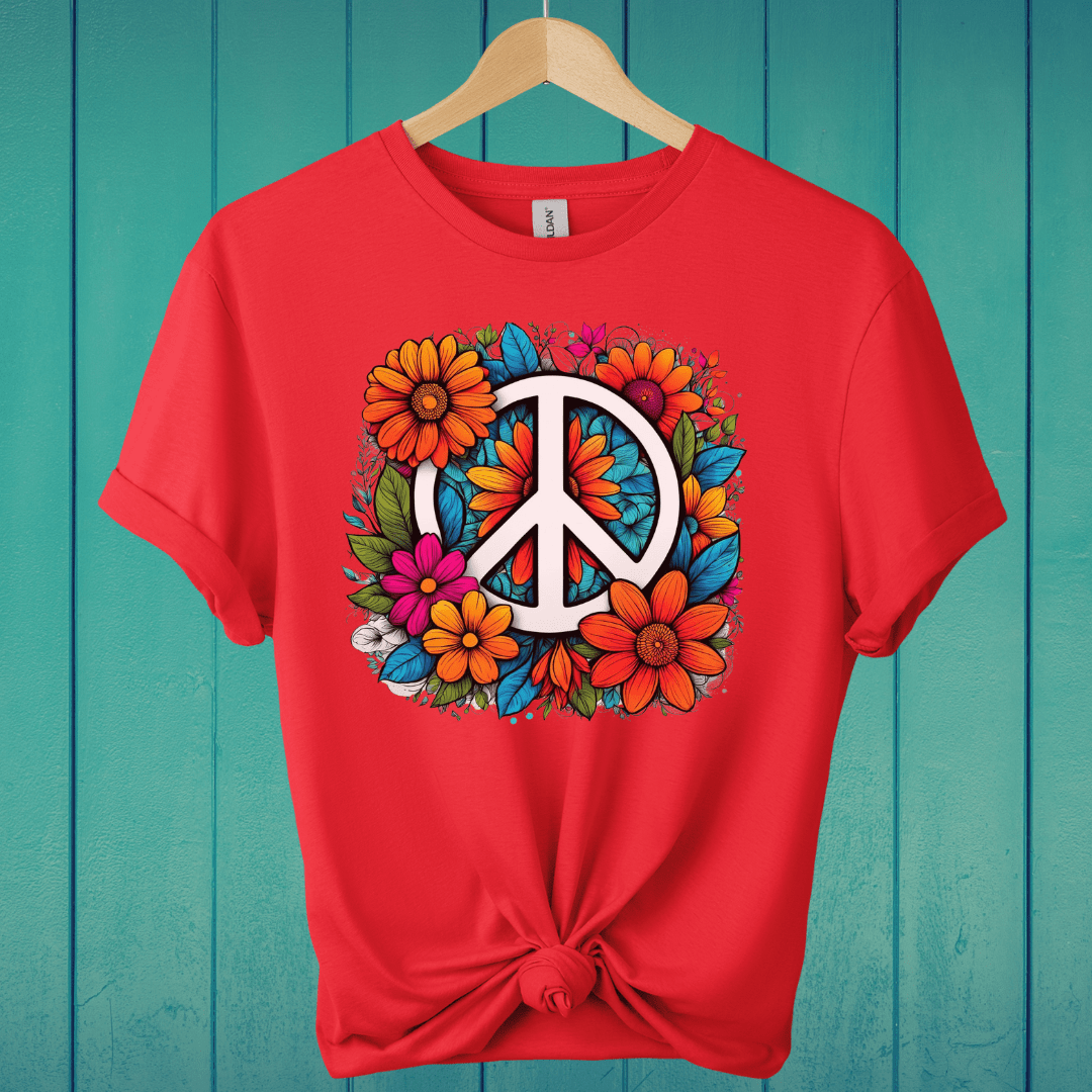 T-Shirt Red / S Retro Peace T-Shirt