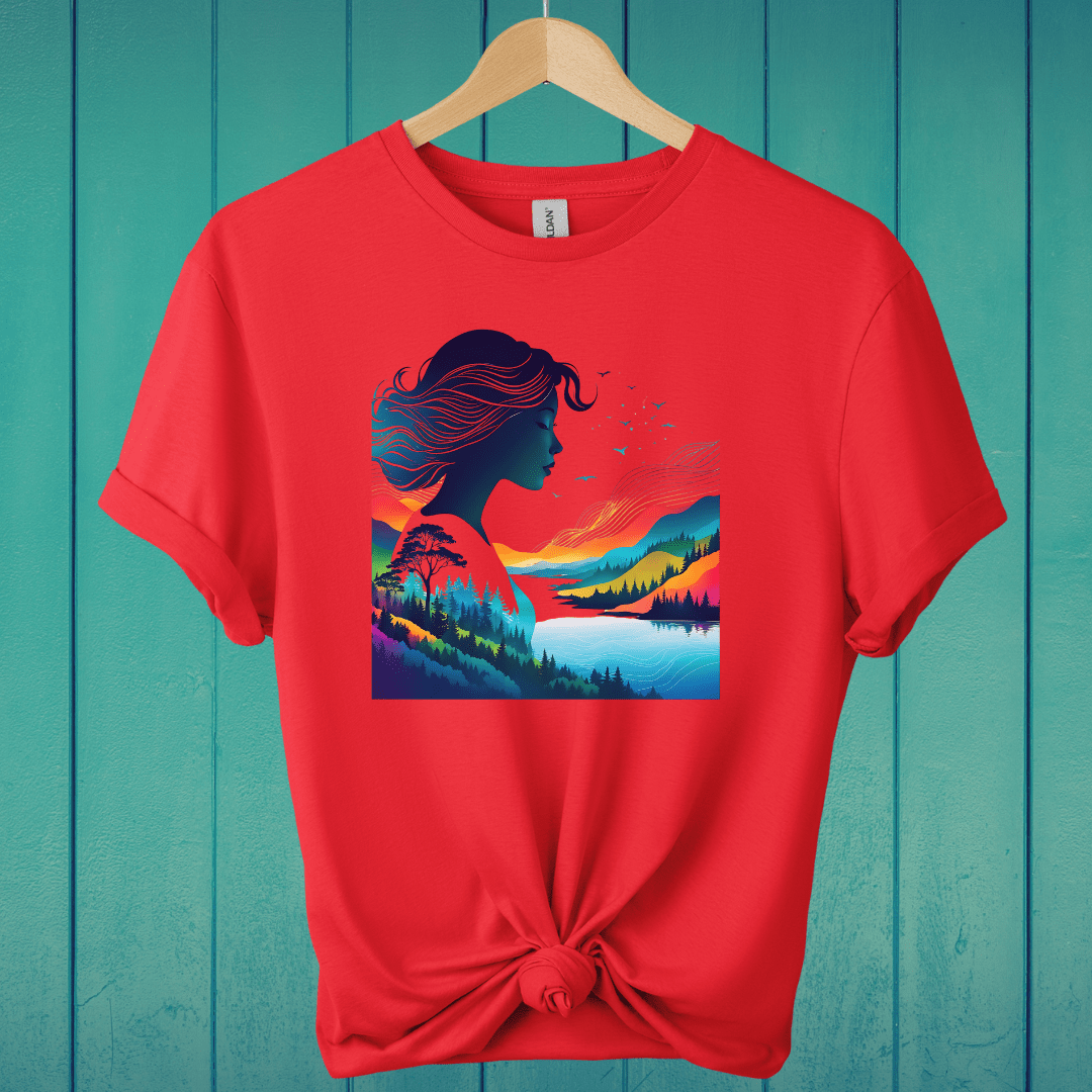 T-Shirt Red / S Serene Nature Lady T-Shirt