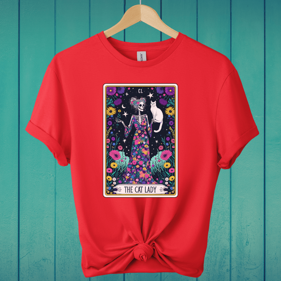 T-Shirt Red / S The Cat Lady Tarot T-Shirt