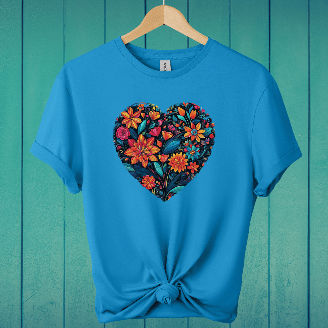 T-Shirt Sapphire / S Floral Heart T-Shirt