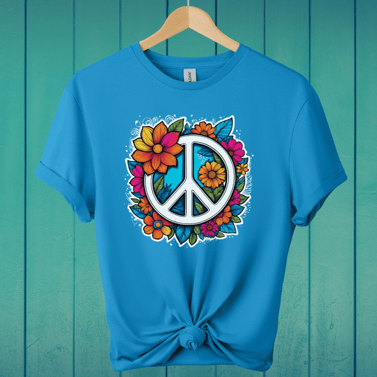 T-Shirt Sapphire / S Floral Peace T-Shirt